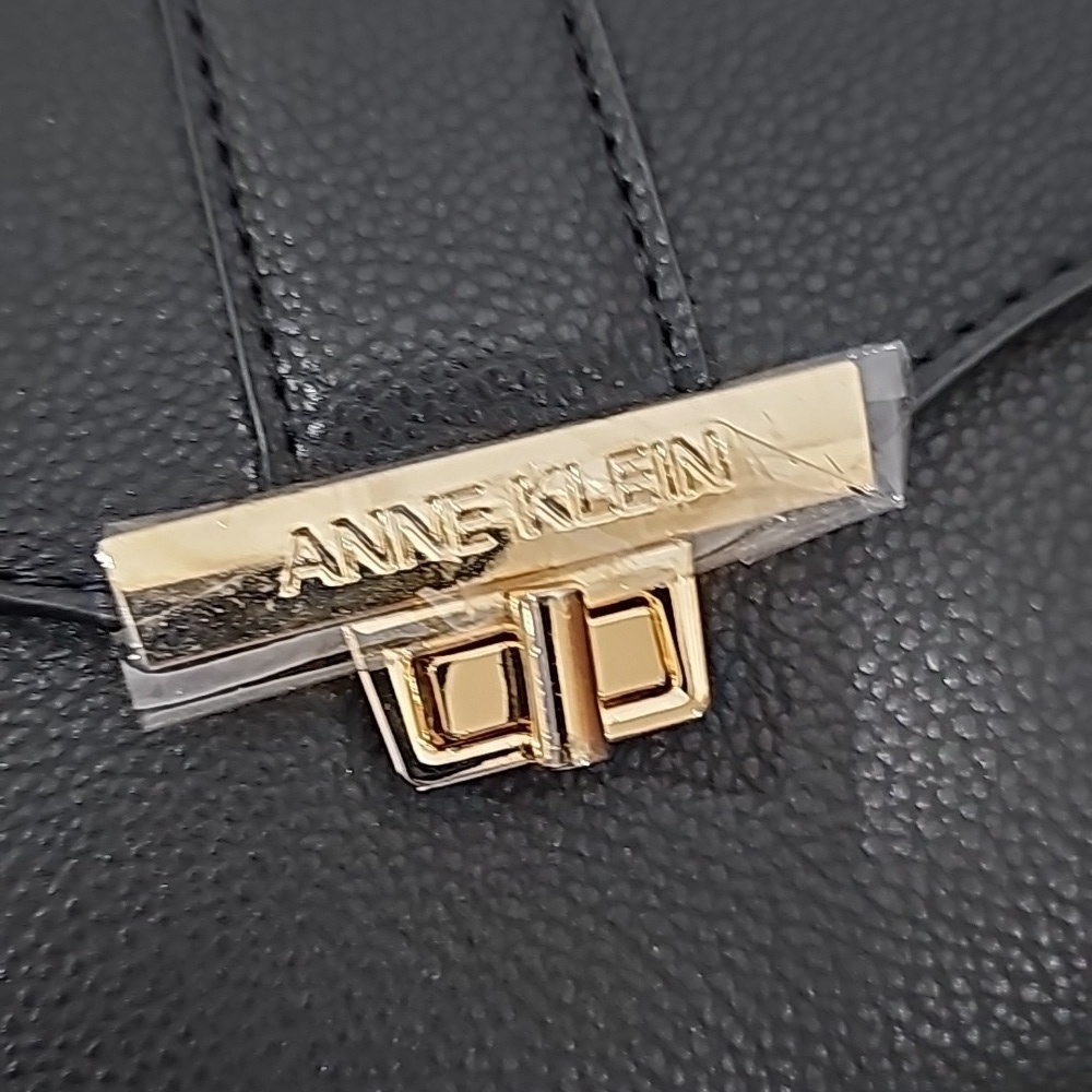 Anne Klein Logo Midi Satchel Black - Picture 13 of 15
